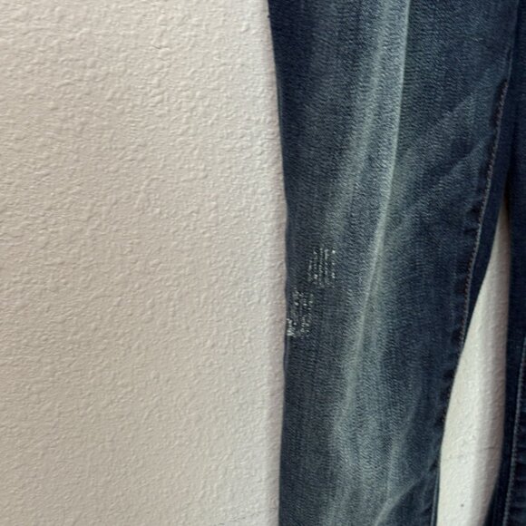 Free People Distressed Overalls Size 24 Blue Denim Jeans Bib Side Zipper - Picture 3 of 15